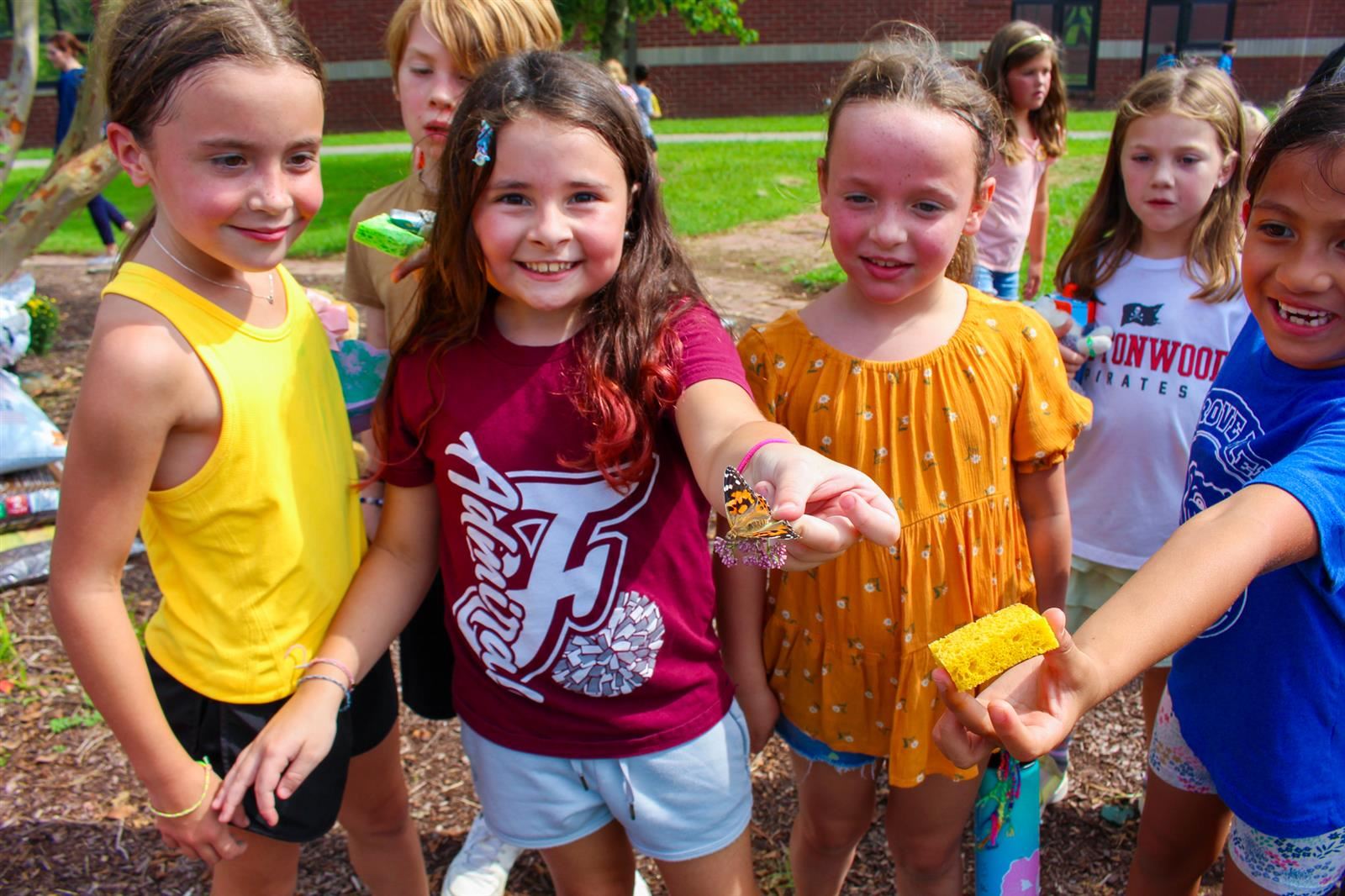 students with butterflies